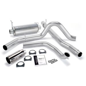 Ford Excursion Performance Exhaust - Single Exit - Banks Power - Monster Exhaust System + Turbo Back + Stainless Steel - Chrome - `00-`03